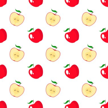 Seamless pattern with cute apples, good for any project.