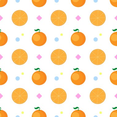 Seamless pattern with cute oranges, good for any project.
