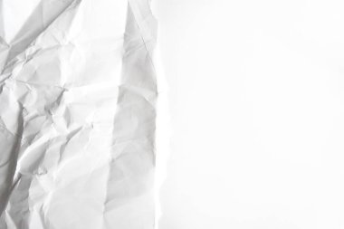 Buruşmuş beyaz kağıt dokusu arkaplanı