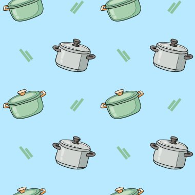 Pişirme Kabı Kusursuz Mutfak Mutfak Tenceresi Tenceresi Vektör Arkaplanı