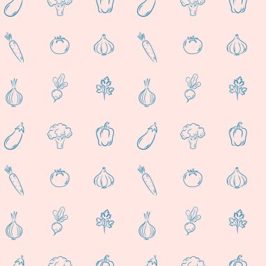 Kusursuz Sebze Örnekleri Asgari Satır Simgeleri Arkaplanı