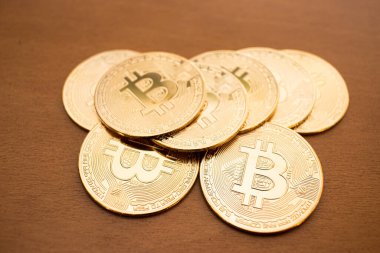 Bitcoin madeni parasına yaklaş, çok kısa bir alan derinliği