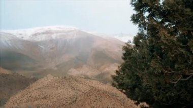 Yüksek dağları ve ağaçları olan Fas manzaraları.