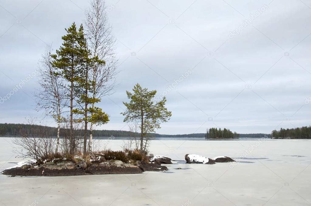 The part of a beautiful lake in Finland.