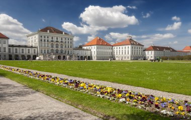 Nymphenburg castle grounds in Munich clipart