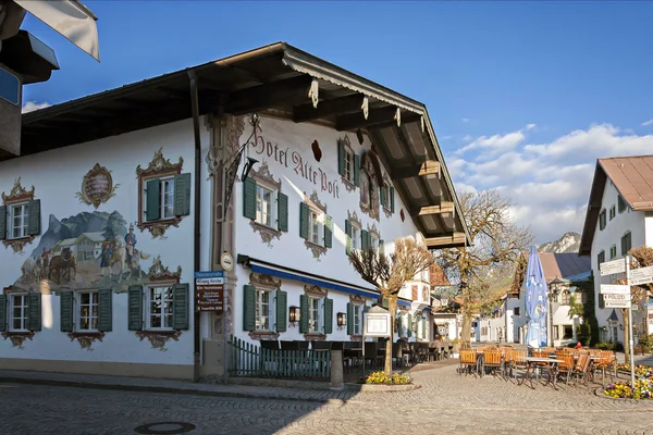Oberammergau Bavaria, Almanya için Ortaçağ boyalı evleri