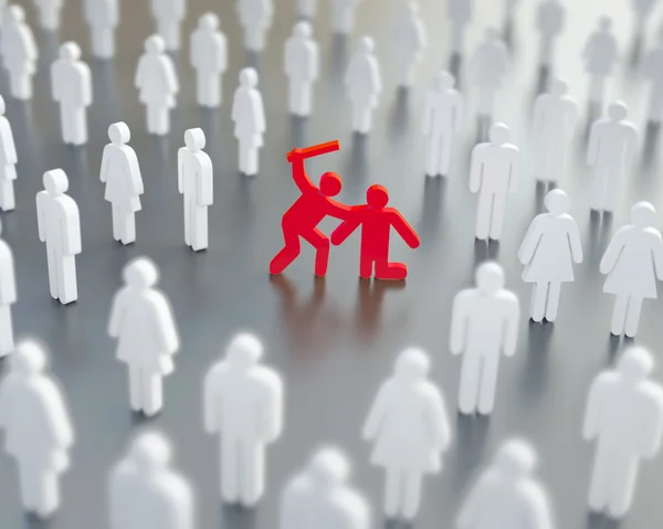 Diffusion of responsibility, bystander effect illustration — Stock Photo, Image