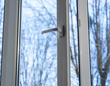 açık plastik plastik pencere mavi gökyüzü kış arkaplanı