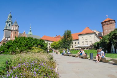 Krakow'daki Wawel Castle square