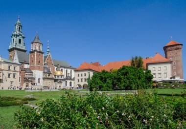 Krakow'daki Wawel Castle square