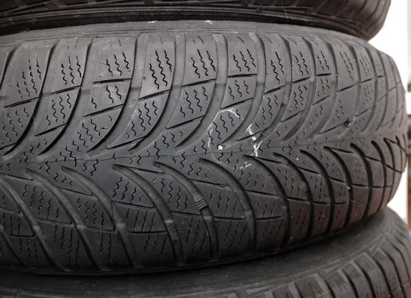 Nail in tyre — Stock Photo, Image