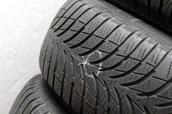 Nail in tyre — Stock Photo, Image