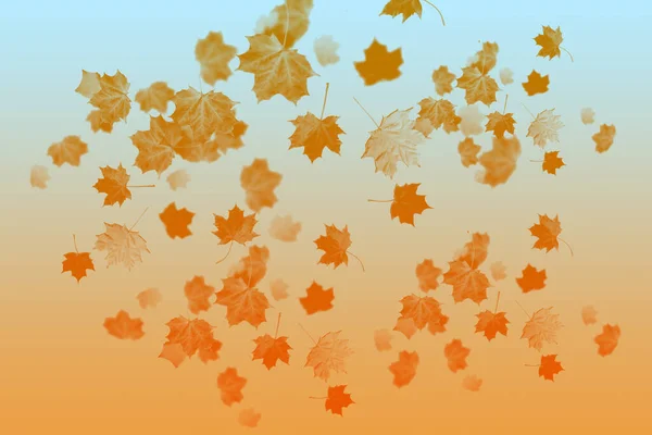 Illustration, rich autumn background and falling leaves — Stock Photo, Image