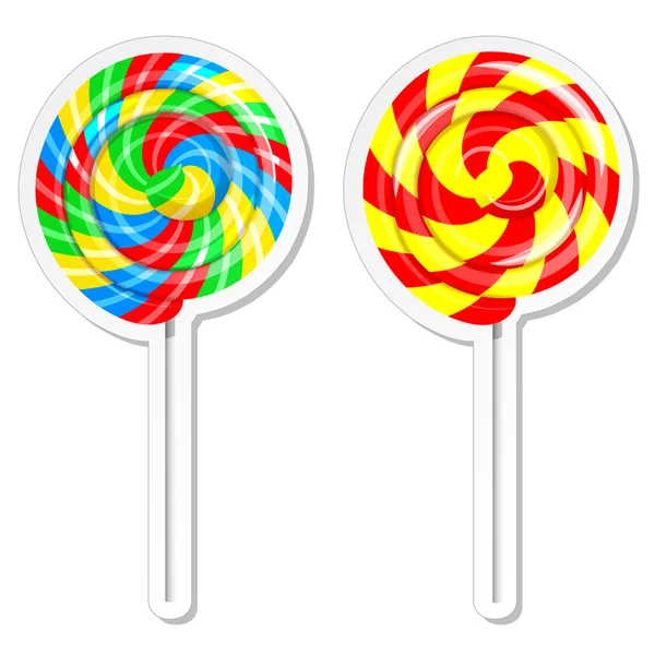 Food labels or stickers set lollipop — Stockový vektor