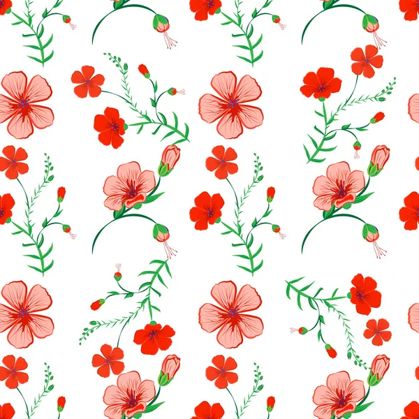 花の背景と抽象的なエレガントなシームレス パターン — ストックベクタ