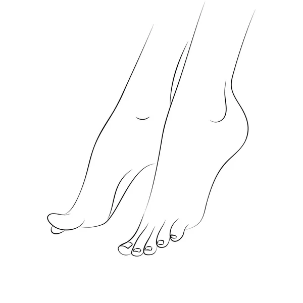 脚的大纲。修脚概念 — 图库矢量图片