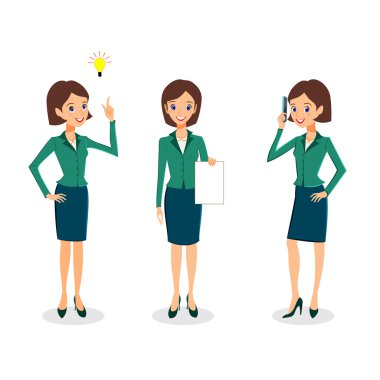 İş kadın karakter vektör kümesi