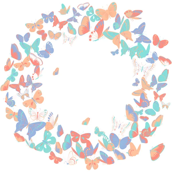 Marco de mariposa, elemento de diseño de corona, banner retro — Vector de stock