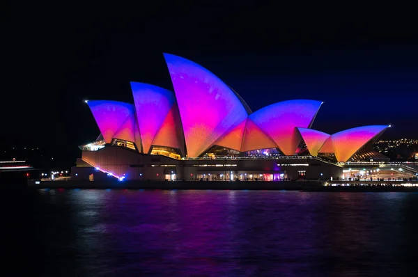 Iluminação da Ópera de Sydney Songlines Durante Vivid Sydney Fe — Fotografia de Stock