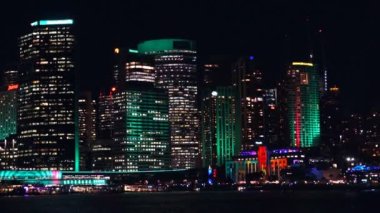 Sydney şehir merkezinde, canlı Sidney Cbd manzarası aydınlatılmış