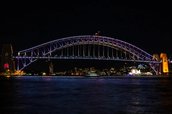 Sydney Harbour Bridge illumination — Stock Photo, Image