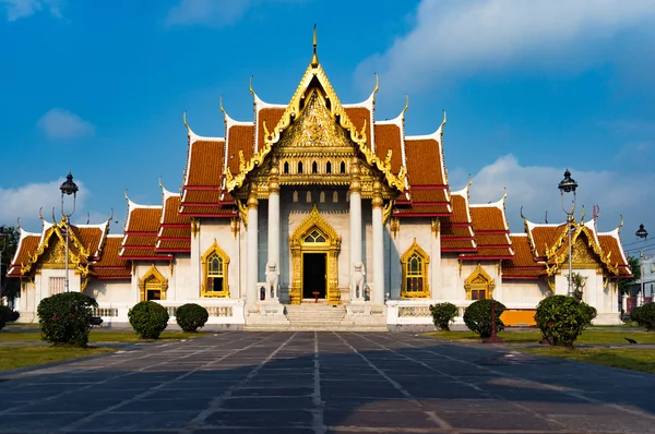 A márvány templom, Wat Benchamabopitr Dusitvanaram Bangkok, Thai — Stock Fotó