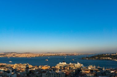 Modern Istanbul megalopolis cityscape havadan görünümü