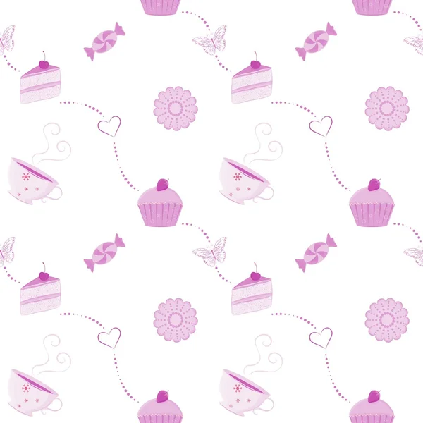 Modèle de dessert sans couture vectoriel — Image vectorielle