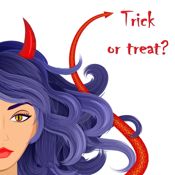 Halloween vampire diable fille — Image vectorielle