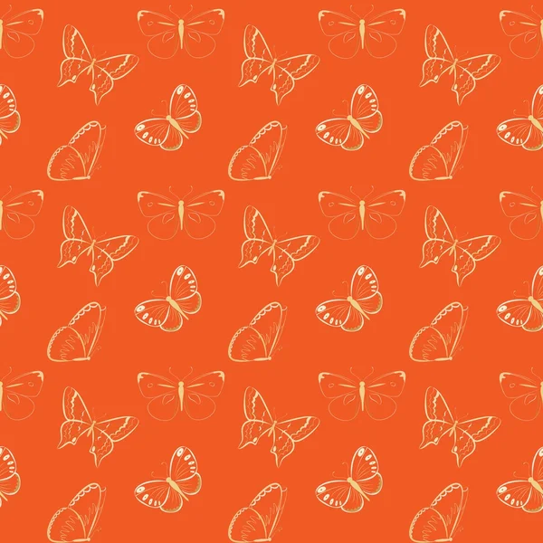 Butterflies insect seamless background, pattern — Stock Vector