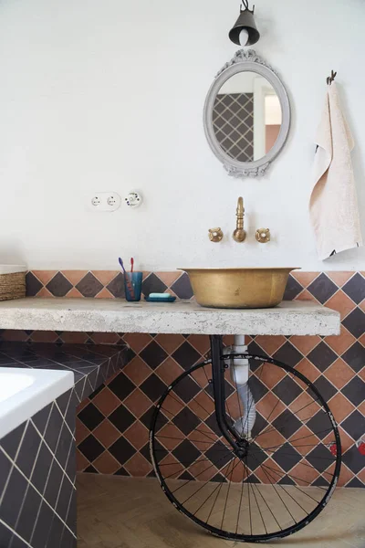 Stylish bathroom interior in a guest house — Stock Photo, Image