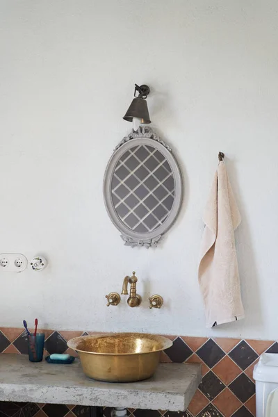 Stylish bathroom interior in a guest house — Stock Photo, Image