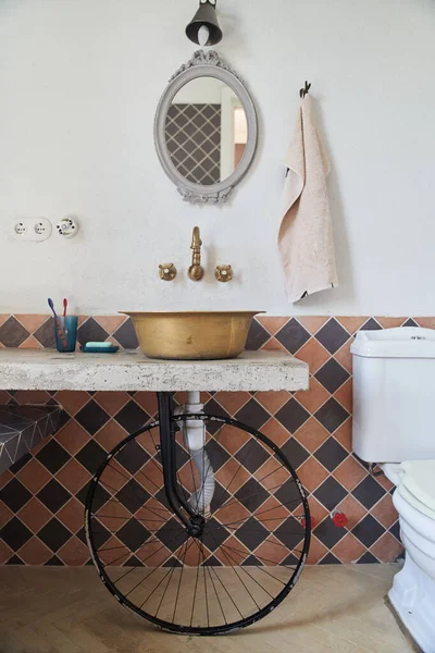 Stylish bathroom interior in a guest house — Stock Photo, Image