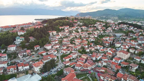 Vista Aérea Ciudad Ohrid Lago Ohrid Macedonia Del Norte Imágenes —  Fotos de Stock