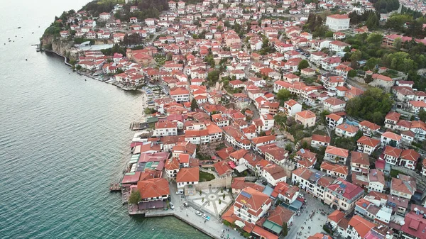 Vista Aérea Ciudad Ohrid Lago Ohrid Macedonia Del Norte Imágenes —  Fotos de Stock