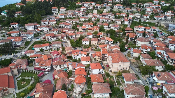 Vue Aérienne Ville Ohrid Lac Ohrid Macédoine Nord Images Haute — Photo