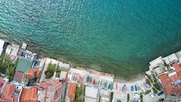 Vista Aérea Ciudad Ohrid Lago Ohrid Macedonia Del Norte Imágenes — Foto de Stock