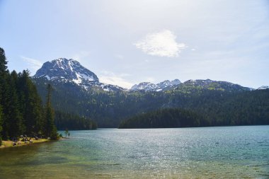 Kara Göl, Doğal Manzara. Mountain Gölü, Zabljak, Karadağ, Durmitor Ulusal Parkı. Yüksek kalite fotoğraf
