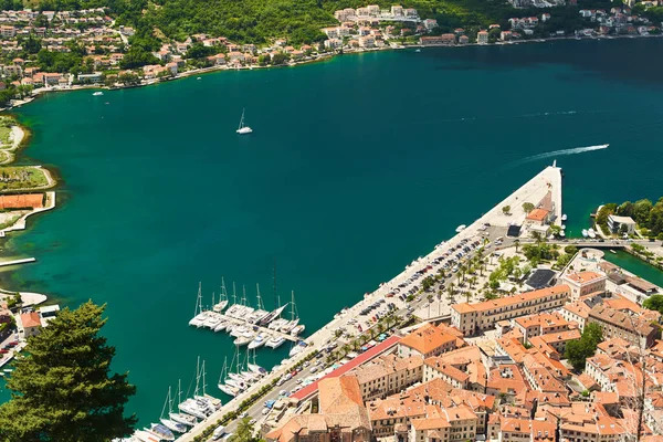 Luftaufnahme Von Kotor Und Der Bucht Von Kotor Montenegro Hochwertiges — Stockfoto