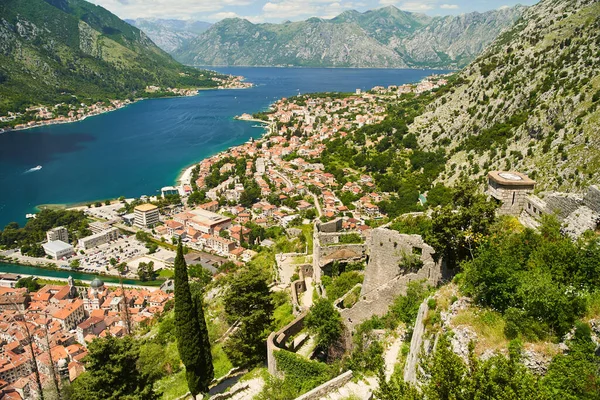 Vista Aérea Kotor Bahía Kotor Montenegro Foto Alta Calidad —  Fotos de Stock