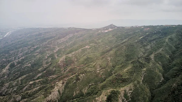 第比利斯群山的空中景观 第比利斯Krtsanisi区 佐治亚州高质量的4K镜头 — 图库照片