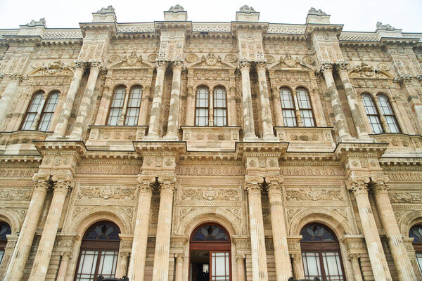 View of the amazing architecture of Dolmabahce Palace in Istanbul. High-quality photo