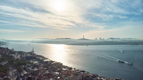 Aerial View Bosphorus Fatih Districts Kadikoy Istanbul Turkey High Quality — Stock Photo, Image