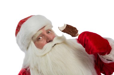 Santa Claus and his ice cream clipart