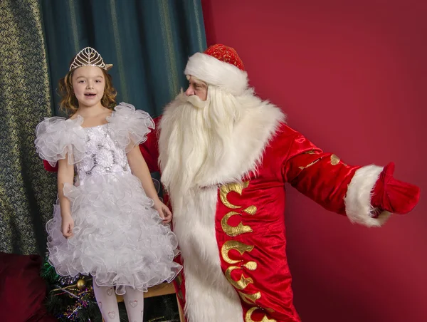 Santa Claus congratulates people — Stock Photo, Image