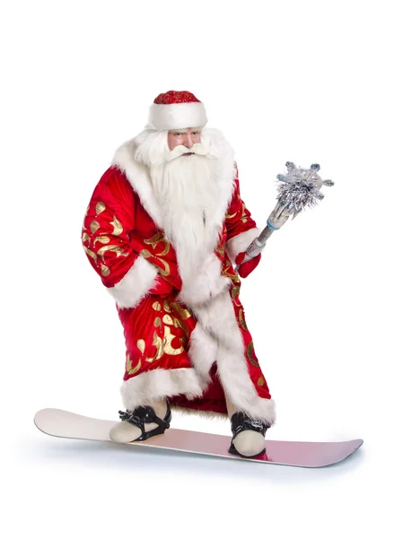 Papá Noel está levantando un abrigo de piel — Foto de Stock