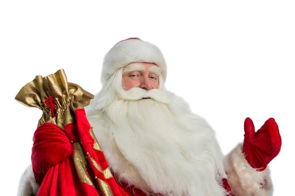 Santa Claus en zijn zak van giften — Stockfoto