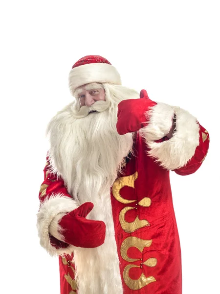 Санта-Клаус на белом фоне — стоковое фото