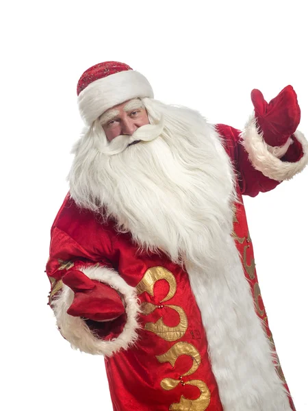 Санта-Клаус на белом фоне — стоковое фото
