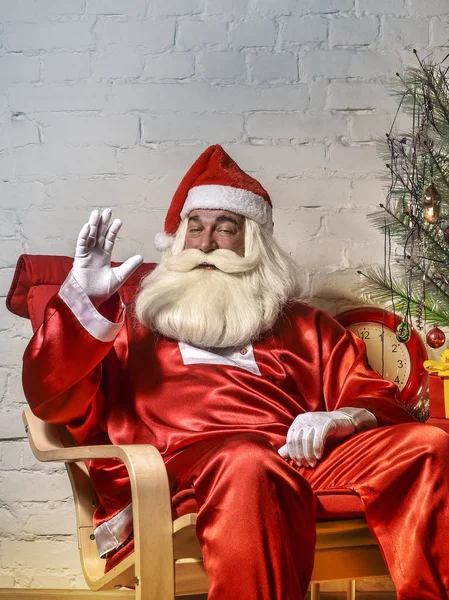 Santa Claus in the interior Royalty Free Stock Photos